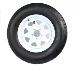 Pre-Mounted Trailer Tire & Wheel; Trailer Tire & Rim Radial 205/75R15 Load Range C 5 Lug On 4.5