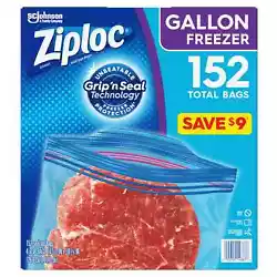 Ziploc® Easy Open Tabs Freezer Gallon Bags (152 ct.) are a surefire way to keep freezer burn out while keeping...