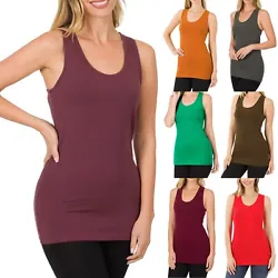 Cotton spandex racerback tank top. Wear casually or for fitness activities with your favorite leggings. Fabric: 95%...