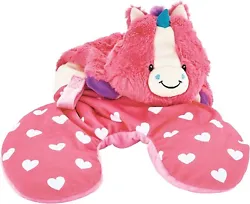 Animal Adventure Popovers Unicorn Reversible Plush Buddy & Travel Pillow Neck Pink Hearts. Transforms from Character to...