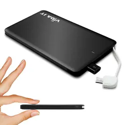 Batterie portatif. Conception ultra mince, un câble micro USB intégré avec iPhone et adaptateurs USB-C. Super Slim...