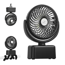 Auto Oscillating from 270° to 120°. 【5 In 1 Fan】 The personal fan with a flexible tripod, can winding the fan on...