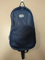 Vintage Y2K Nike See Through Mesh Nike Backpack Navy blue.  Some logo peeling and other small flaws see photos.