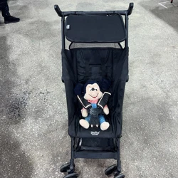Delta Children Compact Black Stroller, excellent for travel.