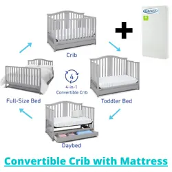 The 4-in-1 Convertible Crib with Drawer is the perfect choice for any nursery. The Premium Foam Crib and Toddler Bed...