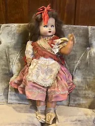 This doll is a heirloom from my mother-in law (DOB 1914 in the Austro-Hungarian empire). It is about 21