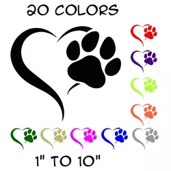 Heart Paw Sticker Vinyl Decal - Dog Cat Pet Puppy Love. Trucks, Boat, Tractors, Trailers, bike,Bus, etc. Custom Decal...