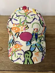 GUCCI HAT. Multicolor airbrush design, Velcro adjustable strap, excellent condition, fits small/medium no signs of wear