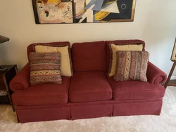 Henredon Upholstery Collection Sofa. Family sofa that has been loved throughly. We have a dog so there is some pet hair...