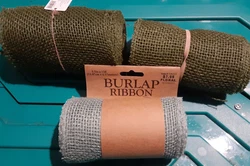 Lot Of 3 Burlap Ribbon Mixed Colors. Blue green 5.5