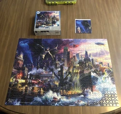 Lot Of 3 DC Thomas Kinkade 1000 Piece Justice League Jigsaw Puzzles. All three were bought new two weeks ago, completed...