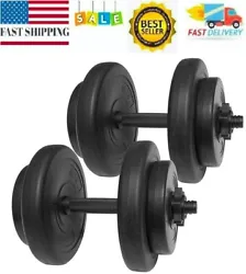 This high-quality dumbbell set totals 40 lbs. and includes two 14.5” dumbbell bars, four collars, and eight weights...