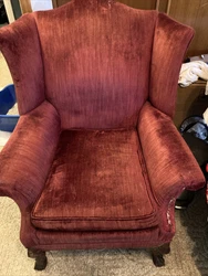 Antique wingback chair.
