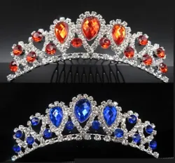 You will be receiving 1 beautiful small silver plated rhinestone comb in tiaras as shown in the picture. Great for...