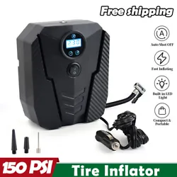 1 × Digital tyre Inflator. EASY TO USE: This car tire air compressor can inflate your standard car tires in a few...