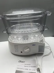 Oster Food Steamer Model 5711 2-Tier 2-Quart WhiteTwo tier, 3 different steamer bowlsTested and working YAS - 9233