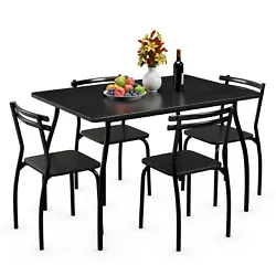 Our five-piece table set is your wise choice  Our kitchen table and chairs set is very simple style, which has smooth...