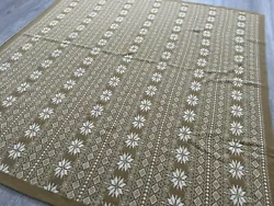 Kate Quinn Knit Organic Cotton Blend Striped Floral Beige/Tan Baby Blanket OS. Condition is “Used”. No stains,...