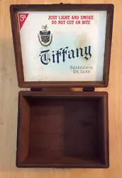 Vintage Tiffany Wooden Cigar Box. Seleccion De Luxe Fair to Good Condition   7 1/2