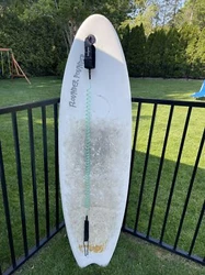 6’3 foam board believe the volume is in the 60s. Good starter board, not in bad shape, comes with leash, fins and...
