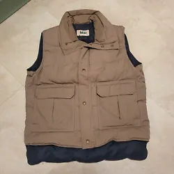 Selling REI Mens Size L Large Beige Goose Down Puffer Jacket Vest Many Pockets. You can see the condition from the...