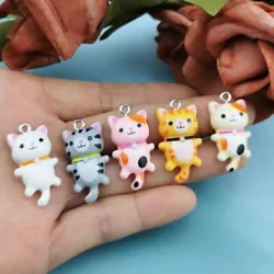 Material : Resin. Item Type : Charms. Charms Type : Animals. 10 Pcs Charms. Shape : Cat.