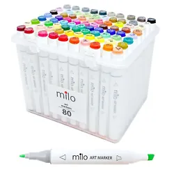 Features bullet tip on one side and chisel tip on the other. Alcohol based ink in 80 vibrant colors for mixing and...