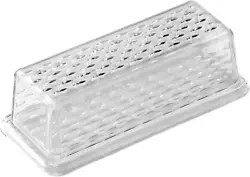 Cover has crystalline design. Clear cover allows you to see how much butter is left. Top rack dishwasher safe for easy...