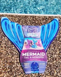 Fin Fun Starter Mermaid Tail and Monofin for Kids - Blue. Size L/XL 10-12 YEARS. Waist size 22-24 inches.