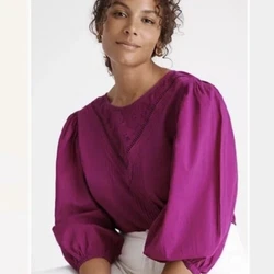 (A16) Farm Rio Anthropologie Small Women’s Fuchsia Red Top 3/4 Gypsy Sleeve. Shipping and Handling Shipping Next day...