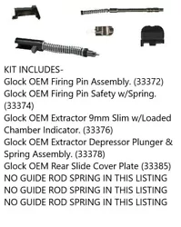 Glock Rear Slide Cover Plate ( 33385). KIT INCLUDES-. Glock Firing Pin Assembly. Glock Extractor Depressor Plunger &...