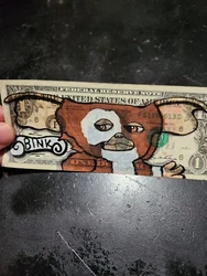 One of a kind original money art piece done  by BINK in 2014 part of the DeadPrezShow 2014 and 2016. The Dead Prez...