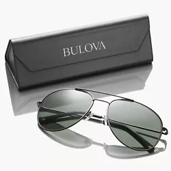 Protect your eyes from rays with these polarized sunglasses featuring a Bulova travel case.