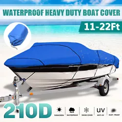 210D 11-22FT Heavy Duty WaterProof Boat Cover For V-Hull Speedboat Ski Sport. 11-13ft (420x270cm): fit for boat length...