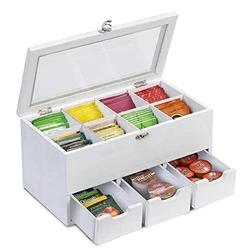 【Exclusive Design】A perfect treat for all tea lovers. This Large tea bag organizer can hold 120 tea bags of...