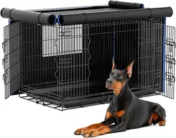 Get Dog to Love Their Crate: Waterproof 600D Oxford fabric kennel cover fits heavy duty dog crate well. XL dog loves...