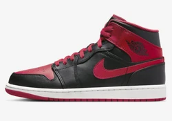 Nike Air Jordan 1 Mid Alternate Bred Red White Black.