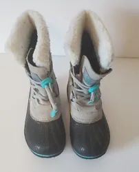 MAGELLLAN SNOW BOOTS FAUX FUR THERMAL INSULLATION QUILLTED SUEDE GIRLS SIZE 13. 