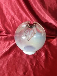 Globe en verre soufflé moulé Mazzega Murano,lustre,lampe design vintage. H totale env 17 cm diam globe env 16 cm Col...