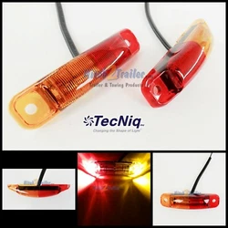 Bi-color red/amber LED fender light. Rated side marker clearance lamp for Heavy duty trucks, Semi-trailers, Cargo...