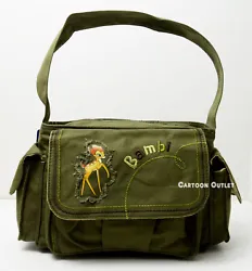 Disney Bambi Purse Handbag Green Canvas. Bambi Shoulder Bag Canvas Green Purse NWT. Woman Shoulder Bag Retro100%...