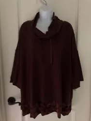 NWT Lane Bryant Cacique 22/24 Cowl Neck Top Sweater Lounge Burgundy. Condition is New with tags. Shipped with USPS...