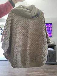 TRIBAL Womens Large Beige Poncho sweater.