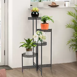 Universal Corner Shelf Metal Plant Stand Flower Rack Foldable Living Room Indoor.