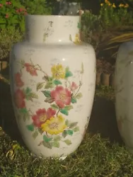 Superbe et Rare, Grande Paire de Vases dépoque Art Nouveau de Couleur Beige et à Décor de Fleurs. Peuvent être...