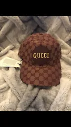 Gucci Woman Hat. Brand new with tags gucci logo baseball cap . Camel & Bordeaux in color . Retails for 430.00 size...