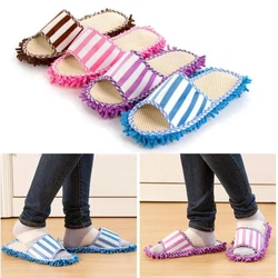Just Slip these convenient mop slippers onto your feet to easily mop your floors, easily clean those out of the way...