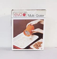 Eva hand grater with two blades. Easy to use and easy to clean. Keep your knuckle skin where it belongs!