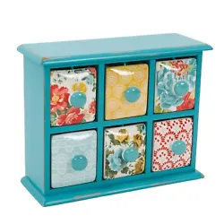 Each drawer features a unique pattern that enhances your kitchen decor. The Pioneer Woman spice box can make a sweet...