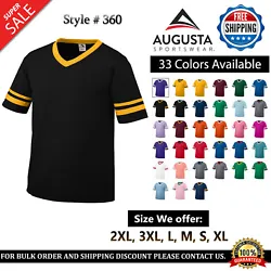 Augusta Sportswear. Cheer on the team in this retro ringer tee made Featuring contrast color sleeve stripes and knit...